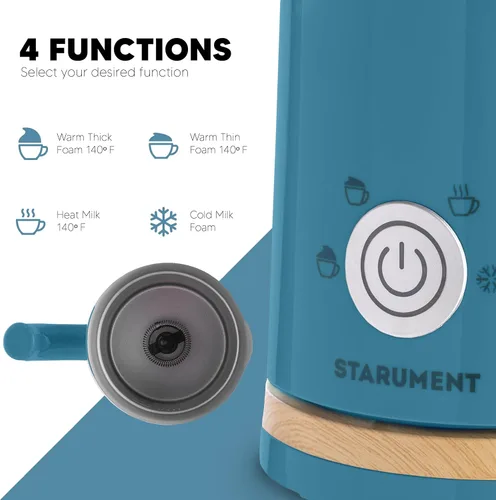 Miniatura 4 de Starument Espumador de leche eléctrico – Espumador automático de leche y calentador para café, café con leche, capuchino, otras bebidas cremosas – 4