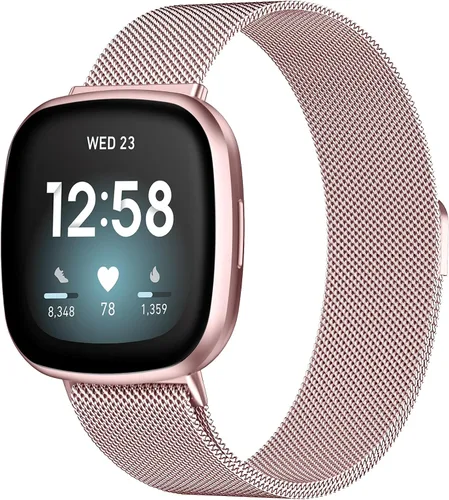 Miniatura 8 de Compatible con Correas Fitbit Sense Versa 4 Sense 2 y Versa 3 para Hombres Mujeres, Correa de Reemplazo de Malla Metálica Transpirable de Acero