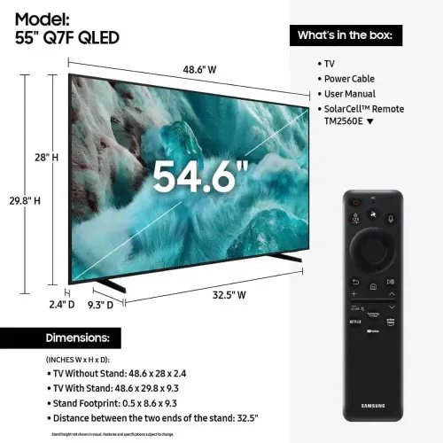Miniatura 2 de Samsung Smart TV QLED 4K UHD de 43 pulgadas serie Q7F - HDR10+, Alexa integrado, Bluetooth con plan de protección CPS de 12 meses, cable HDMI AUX