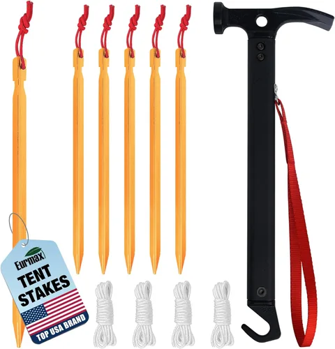 Miniatura 8 de Eurmax USA - Estacas galvanizadas, no se oxidan, para tienda de campaña familiar, toldos para tiendas emergentes, anclajes resistentes, paquete