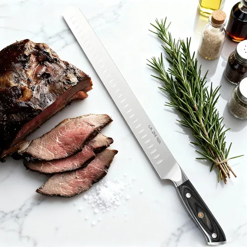 Miniatura 3 de Cuchillo de trinchar - Cuchillo de pechuga premium de 12 pulgadas para cortar carne ahumada, barbacoa y pavo asado - Acero alemán afilado