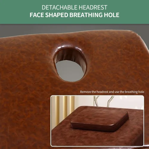Miniatura 6 de Cama de masaje ajustable cama de spa cama facial, se puede utilizar como mesa de terapia física para masaje de mesa facial en casa, superficie