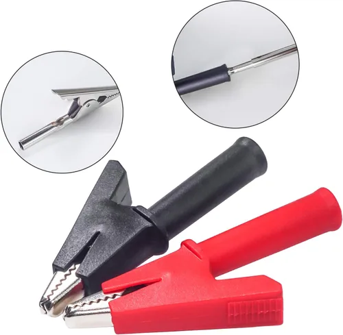 Miniatura 3 de Clips de cocodrilo aislados resistentes de PVC abrazaderas de cocodrilo niquelado conector de cobre 1000 V 20 A 5 colores para pruebas eléctricas