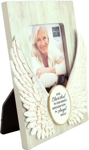 Miniatura 3 de Marco de Foto Conmemorativo con Alas de Ángel, Decoración para el Hogar, Regalo por la Muerte de un Ser Querido, Para Foto de 10 x 15 cm, De Abbey &