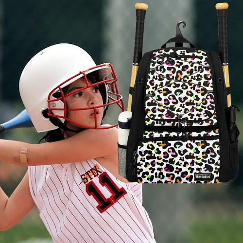 Miniatura 3 de Bolsa de béisbol juvenil con compartimento ventilado para zapatos, bolsa de bate de sóftbol para guantes de bateo, casco, equipo de teeball