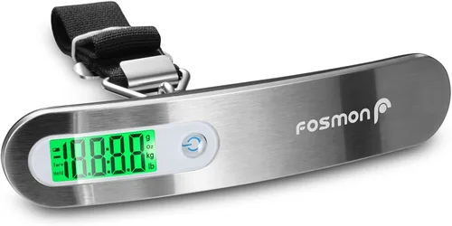 Miniatura 7 de Fosmon Báscula digital para equipaje, pantalla LCD digital, báscula de equipaje con capacidad de 110 libras, báscula de peso portátil de acero