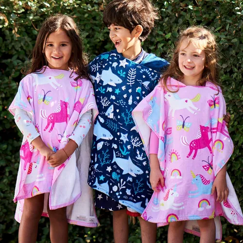 Miniatura 2 de Baba & Bear Toalla con capucha para niños, cubierta de traje de baño para playa, piscina, baño (unicornio)