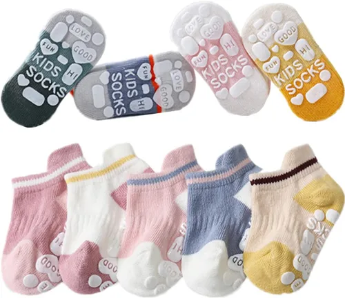 Miniatura 7 de Calcetines de agarre para bebé, antideslizantes, con agarres, unisex, para niña, niño, calcetines de tobillo para caminar