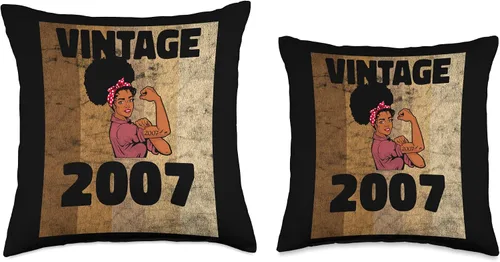 Miniatura 3 de Black Pride Melanin Queen African American Gifts Vintage 2007 Limited Edition 16th Birthday Afro Girls Women - Almohada de 16 x 16 pulgadas