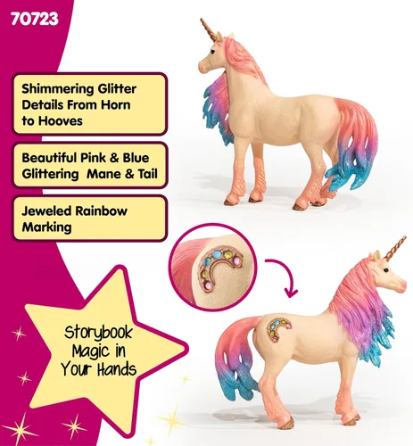 Miniatura 3 de Schleich Bayala - Figura de yegua de unicornio de malvavisco, juguete de unicornio rosa y azul para niñas y niños, figura de caballo de fantasía