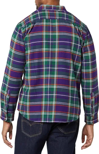 Miniatura 4 de Tienda Essentials - Camisa de franela para hombre, manga larga, de corte entallado