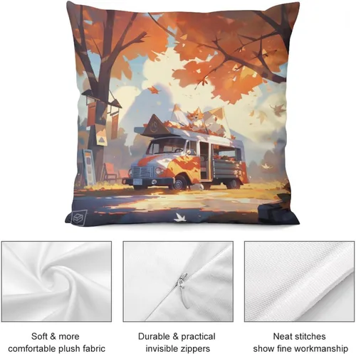 Miniatura 6 de Fundas de almohada para sofá de 12 x 12 pulgadas, diseño cuadrado de otoño y granja campestre, suave, estampado de doble cara, fundas decorativas