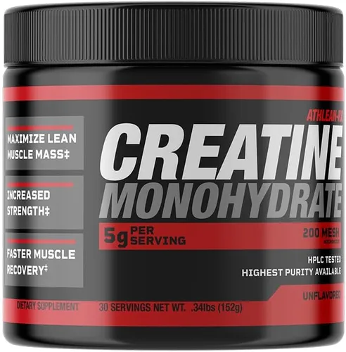 Miniatura 8 de ATHLEAN-X X-CREATINE - Polvo de monohidrato de creatina micronizada pura, apoya la fuerza muscular, la potencia y la recuperación, sin gluten, sin