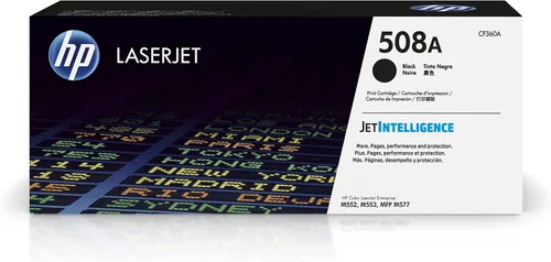 Cartucho de tóner negro HP 508A | Compatible con Color Laserjet Enterprise M552, M553; Color Laserjet Enterprise MFP M577 Series | CF360A