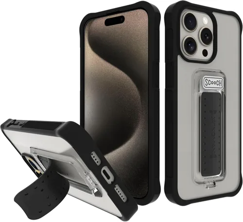 Scooch® para iPhone 15 Pro Max Funda con Soporte, Funda Kickstand Wingman 5-en-1, Protección contra Caídas de Grado Militar, Kickstand Desplegable,