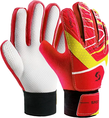 Miniatura 9 de Sportout Guantes de portero para niños, guantes de fútbol con doble protección en la muñeca y material de látex resistente al desgaste y Azul