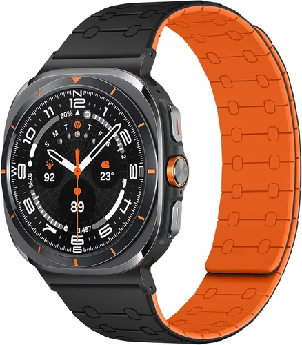 Amizee No Gap Band Compatible con Samsung Galaxy Watch Ultra (2025/2024) Correa de 47mm, Correa de silicona deportiva magnética de 22mm para mujeres