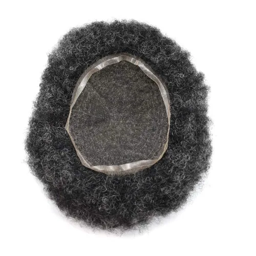 Miniatura 3 de LYRICAL HAIR Completo encaje francés Afro Toupee para hombres negros cabello humano brasileño todo encaje afroamericano rizado sistema de reemplazo
