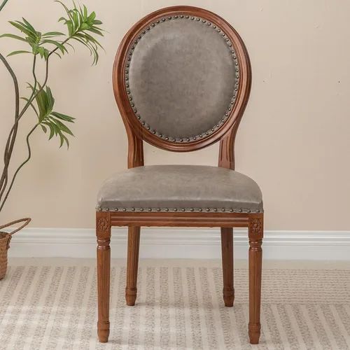 Miniatura 25 de Sillas de comedor de madera para casa de campo, sillas de cocina estilo país francés, silla vintage para sala de estar con respaldo redondo, silla