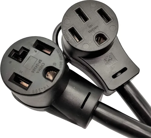 Miniatura 3 de Parkworld 60325 Divisor de secadora a EV, NEMA 14-30 enchufe macho a 14-30 y receptáculo hembra RV/EV 14-50, cable adaptador Y de 4 clavijas de 30