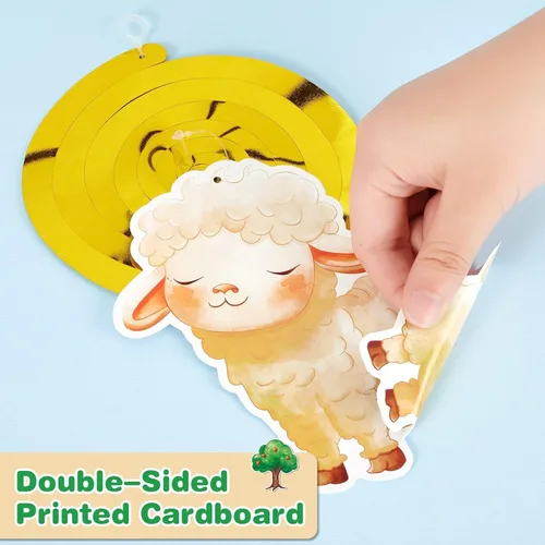 Miniatura 3 de WERNNSAI Decoraciones Colgantes de Remolino de Animales de Granja - 16 Piezas de Remolinos Colgantes de Papel de Aluminio para Techo, Suministros