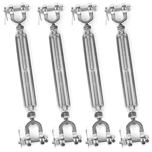 Miniatura 8 de Tensor de mandíbula y mandíbula de acero inoxidable 304, tensor de cable resistente de 3/16 pulgadas, límite de carga de trabajo de 570 libras