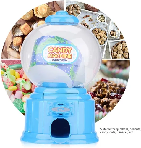 Miniatura 4 de Fdit Máquina portátil de caramelo para niños Mini dispensador de bolas de goma de plástico Regalo de jardín de infantes (azul)