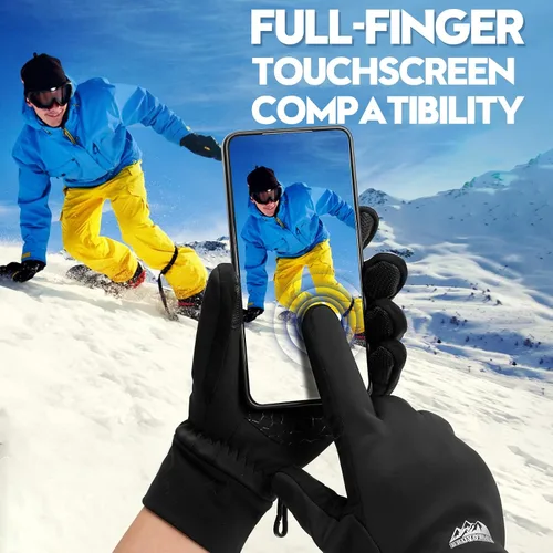 Miniatura 4 de Bruvoalon Guantes de invierno para mujeres y hombres, aislamiento térmico 3M, tela de licra, resistentes al viento, pantalla táctil