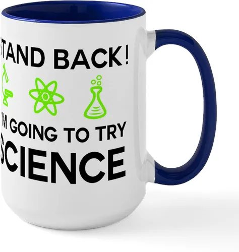 Miniatura 9 de CafePress Im Going To Try Science! Taza de café de cerámica, taza de té, 15 onzas
