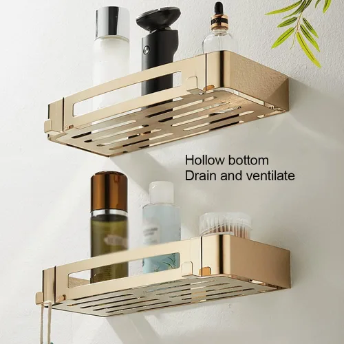 Miniatura 2 de Organizador de ducha de esquina, estante de baño, accesorios de baño (tamaño : oro 1 capa)