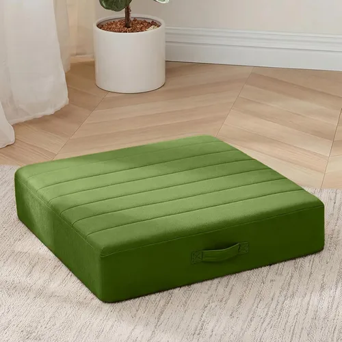 Miniatura 9 de MeMoreCool Cojín cuadrado de piso para sentarse para adultos y niños, gran cojín de meditación con espuma gruesa y cubierta mullida, cojín de piso