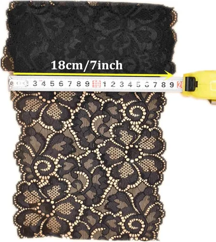 Cinta de encaje floral metálica de 5 yardas, ribete de encaje elástico de tul nigeriano, tela africana de 7 pulgadas de ancho para manualidades,