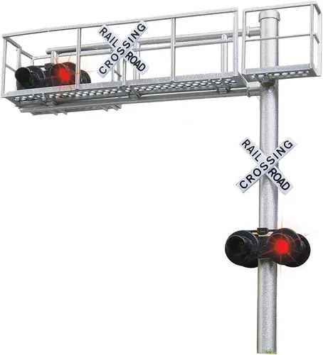 Miniatura 2 de Walthers SceneMaster Señal de cruce de grado voladizo moderna de un solo carril 949-4331 HO Escala modelo de ferrocarril - Kit de señales