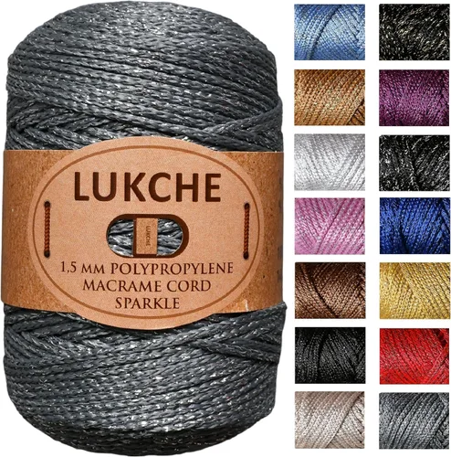Miniatura 12 de Cordón de macramé de poliéster de alta calidad, 3 madejas de 0.059 in (3 x 153 yardas), cuerda colorida, hilo de ganchillo, suministros de macramé