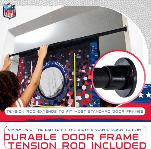Miniatura 8 de Franklin Sports NFL Mini juego de tiro de fútbol americano – NFL Door Jam Football Over the Door Target + (4) mini bolas – Juego de lanzamiento de 3