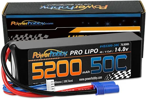 Miniatura 5 de Powerhobby 4S 14.8V 5200mAh 50C Lipo Battery Soft Case 4-Cell w EC5 Plug (2)