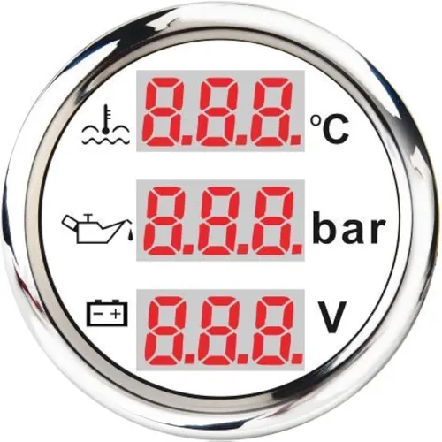 Miniatura 7 de ELING Voltímetro multifuncional 3 en 1 a presión de aceite medidor de temperatura de agua 9-32V para coche, motocicleta, tractor, camión de 2