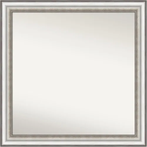 Miniatura 394 de Amanti Art Espejo de baño plateado para sobre el fregadero, 26 x 26 pulgadas, espejo cuadrado de plata antigua, marco de madera tradicional mediano