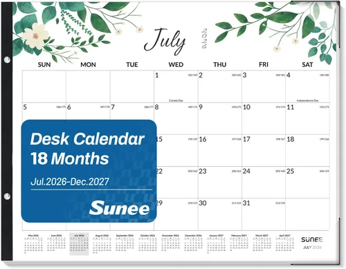 Miniatura 9 de SUNEE Calendario de escritorio 2026, 3 paquetes, calendario de 18 meses, octubre de 2025 a marzo de 2027, calendario de escritorio de 17 x 12
