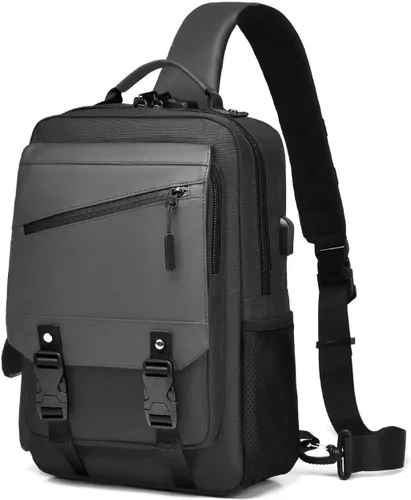 Miniatura 10 de Bolsa tipo mensajero de lona tipo bandolera para computadora portátil, casual, viajes, para hombres y mujeres