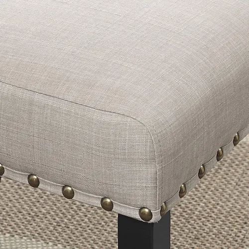 Miniatura 5 de Roundhill Furniture Biony - Sillas de comedor de tela color café con detalle de tachuelas, juego de 2, marrón, café