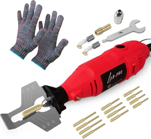 AR-PRO Kit de afilado eléctrico de motosierra de 110 V/180 W, herramienta de afilado de motosierra de alta velocidad, incluye afilador de cadena de