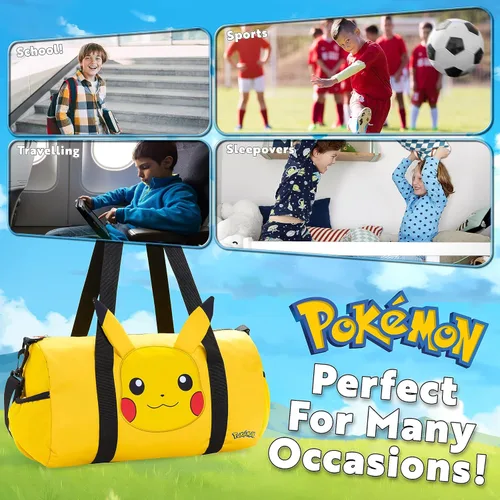 Miniatura 4 de Pokemon Bolsa de viaje para niños, bolsa de gimnasio durante la noche, kit de fútbol deportivo Pikachu, bolsa de mano, bolsa de equipaje de mano