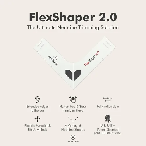 Miniatura 7 de Aberlite FlexShaper 2.0 - Moldeador de barba para hombres - Guía de cuello flexible y sin manos - Herramienta de recorte de barba - Kit