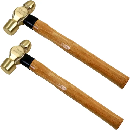 Miniatura 31 de WEDO Martillo de Bola de Latón con Mango de Fibra de Vidrio, Martillo de Bola Pein, 1lb, 280mm, 11