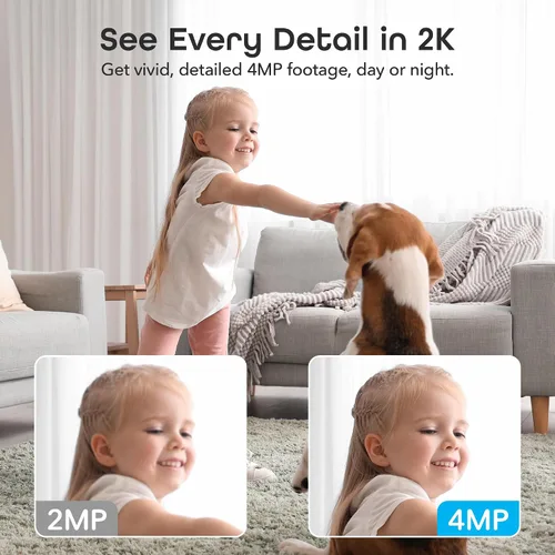 Miniatura 3 de Geeni Look 2K 4MP Cámara de seguridad inteligente para interiores – 1440p Ultra HD WiFi Monitor para mascotas y bebés con audio de 2 vías, zonas