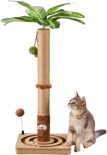 Miniatura 7 de MECOOL Poste de Rascado para Gatos Robusto y Premium con Bola Colgante y Pista de Bola, Lindo Árbol para Gatos de 30 Pulgadas para Gatitos