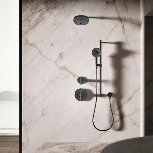 Miniatura 9 de KOHLER 26282-G-BL Statement - Ducha de mano redonda multifunción con 3 ajustes de pulverización, 1.75 GPM, negro mate