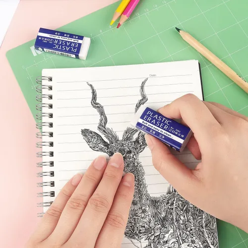 Miniatura 7 de Tamaki Paquete de 6 borradores, borradores blancos grandes para la oficina escolar, borrador de arte para dibujar