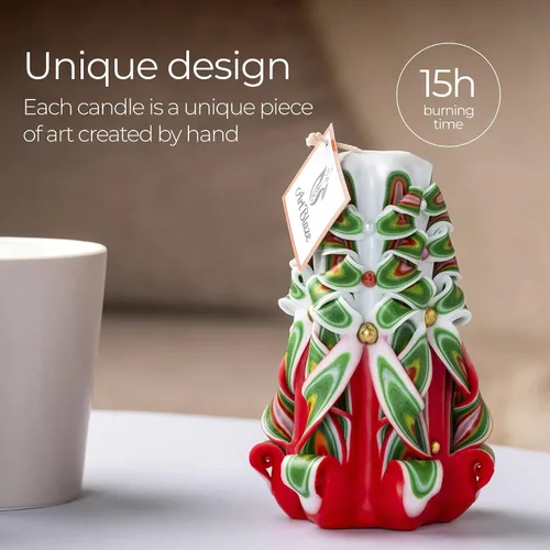 Miniatura 2 de Velas Talladas - Vela Decorativa Grande Hecha a Mano – Vela Espiral Linda de Quemado Largo para Mujeres – Vela de Mesa para Decoración del Hogar